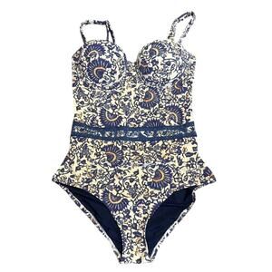 Tory Burch Ocean Mist Madura Print One-Piece Swimsuit/Bathing Suit (S) Rare